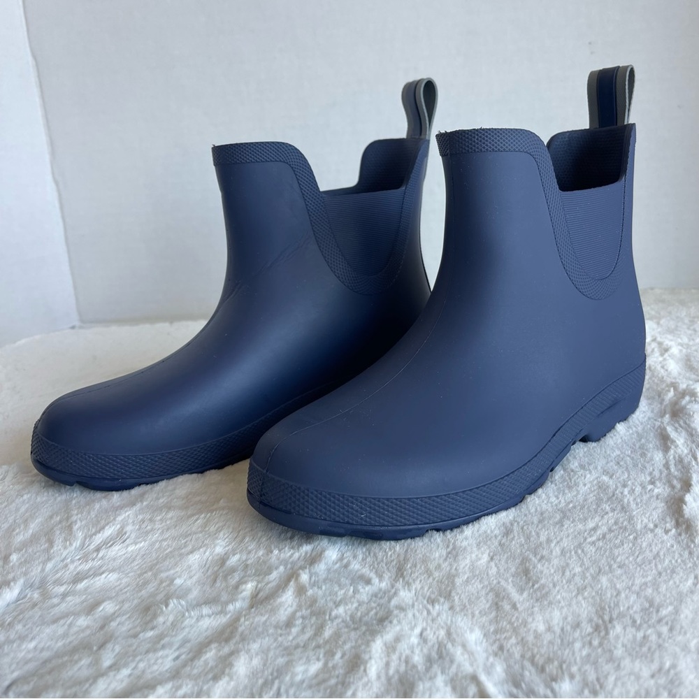 Women’s Chelsea Ankle Rain Boots Blue Navy Size 6 - Picture 2 of 13